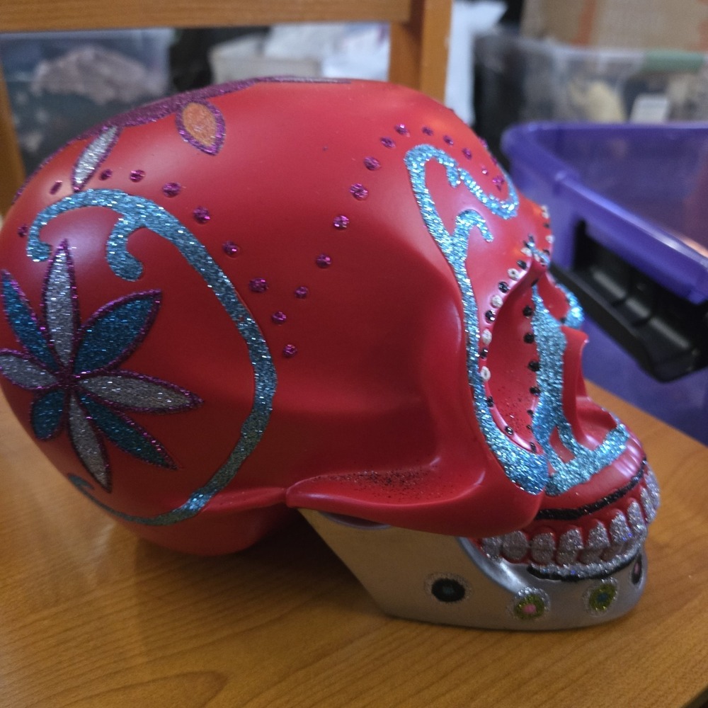 Christopher Radko Red Sugar Skull Figurine 2014 Home for the Holidays Halloween - Picture 4 of 6